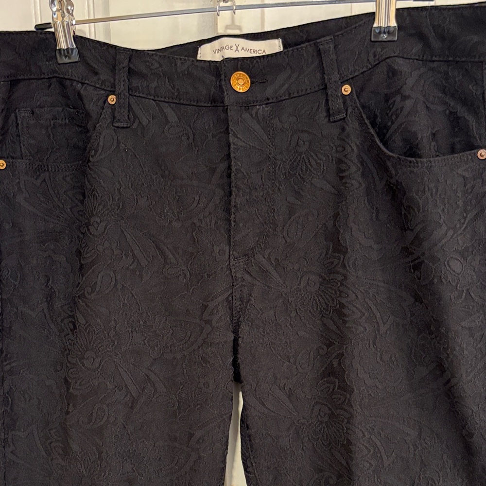 Vintage X America: wonderland Skinny, black textured dressy Jeans size 14/32